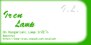 iren lamp business card